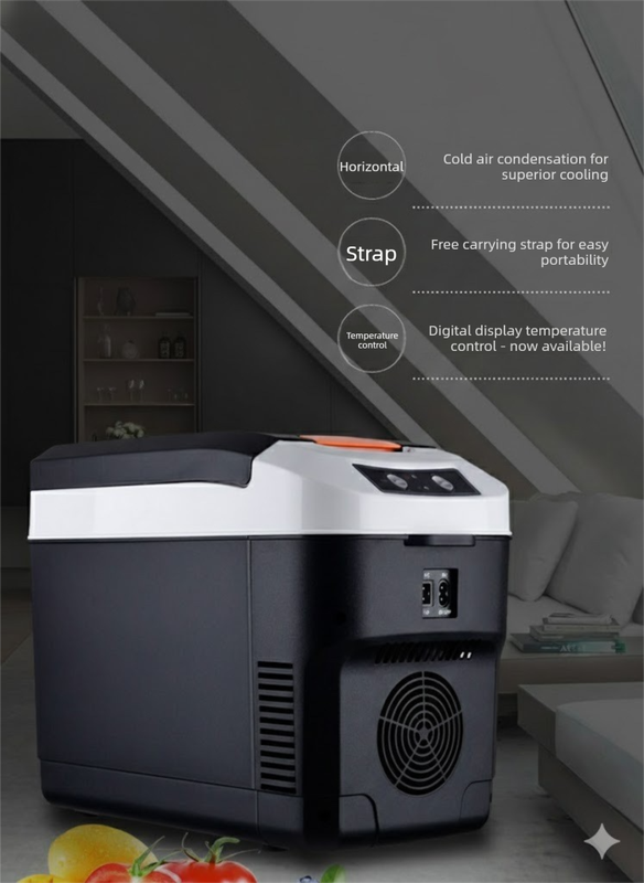 10L Portable Electric Cooler & Warmer Car Fridge with Digital Display 12V/240V Dual Power for Camping Road Trips & Home Office Brown