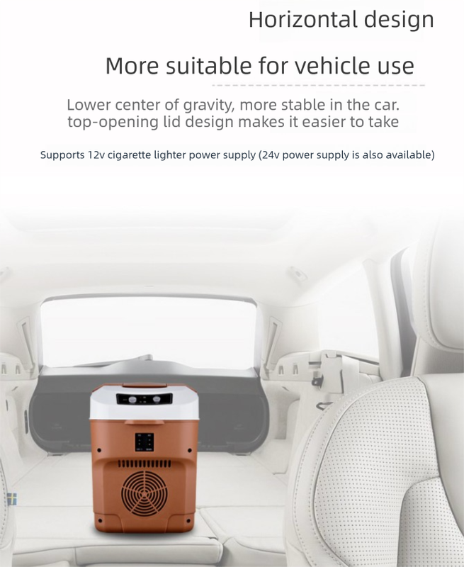 10L Portable Electric Cooler & Warmer Car Fridge with Digital Display 12V/240V Dual Power for Camping Road Trips & Home Office Brown