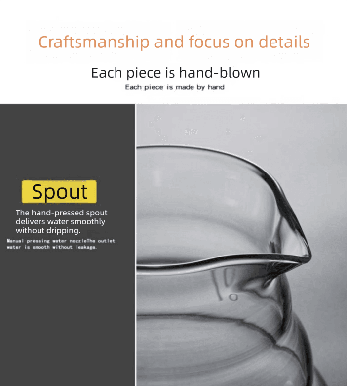 Borosilicate Glass Coffee Server 600ml Heat Resistant Cloud Design Large Pour Over Carafe with Lid