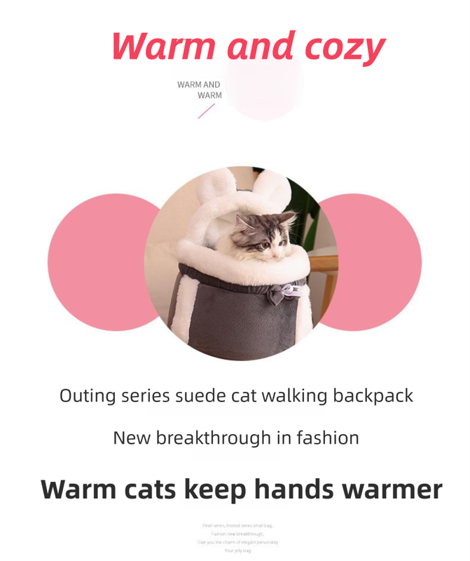 Pink 2-in-1 Ultra-Soft Plush Pet Carrier & Mobile Bed - Portable & Lightweight Cute Rabbit Ear Design Travel Cabin (XL 38 x 25 x 30CM)
