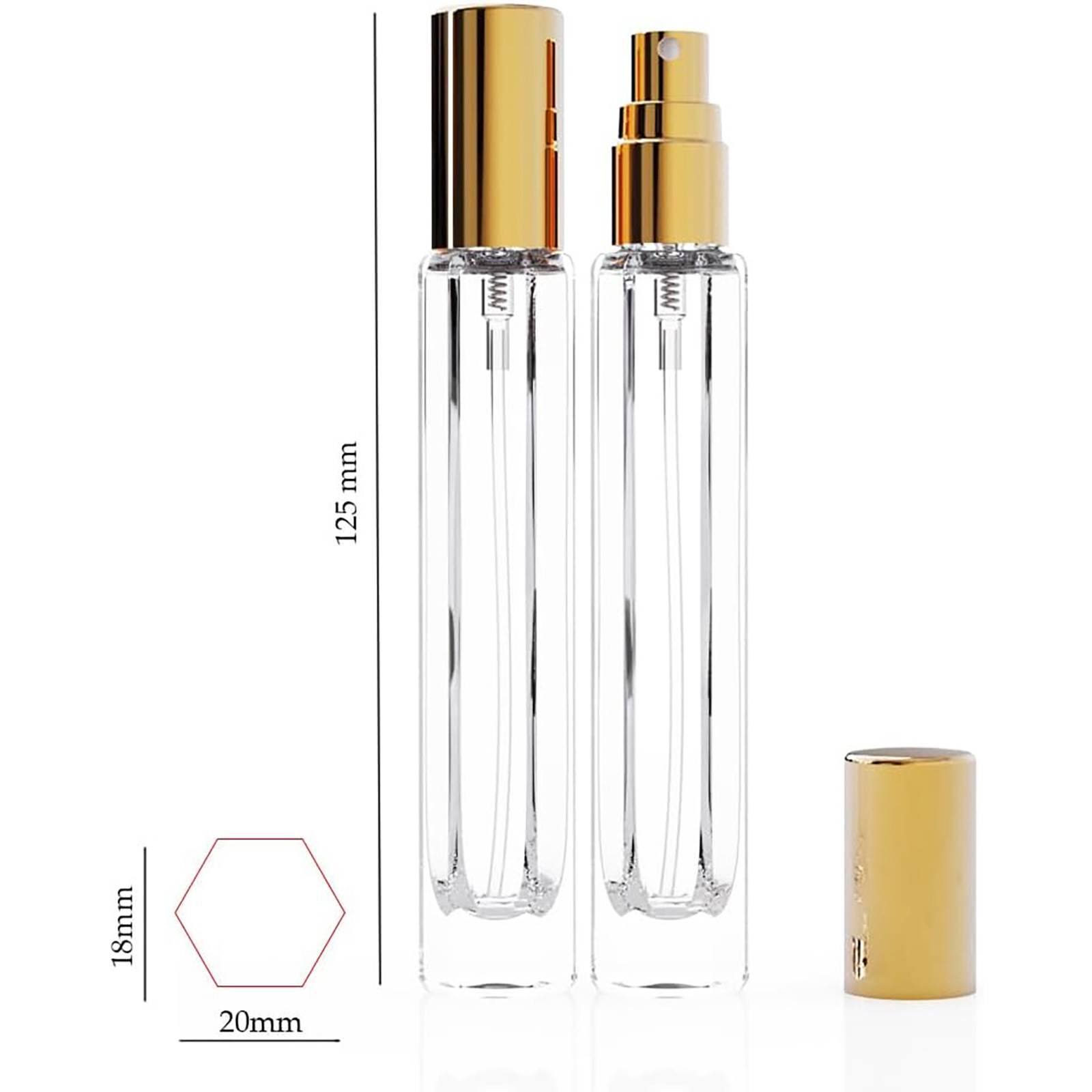 15-Piece/3-Set Black Premium Glass Travel Perfume Atomizer Set - 10ml Portable Refillable Sprayers with Transfer Tools