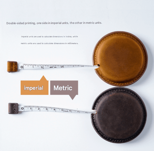 Tape Measure Handmade Leather Retractable Dual Sided Scale 150cm Coffee Mini Pocket Ruler for Sewing and Body Measuring
