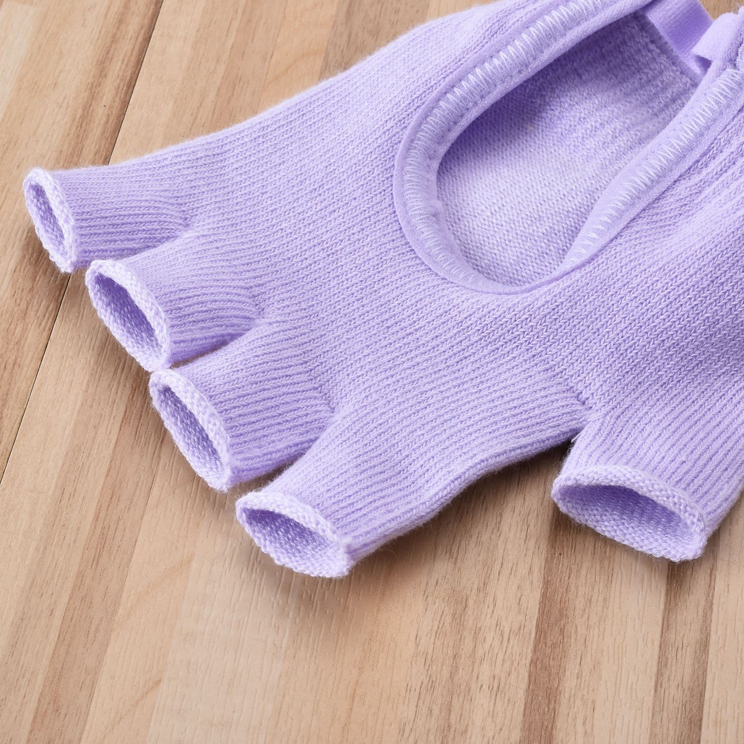 Yoga Gloves Non-Slip Grip Half Finger Open Back Cotton Stretchy 2-Pack Black