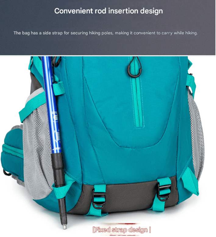 Hiking Backpack Large Capacity Waterproof Lightweight Ergonomic Purple 49cm x 34cm x 20cm