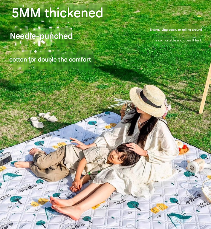 Vehicle Assembly Extra Large 200x200cm Waterproof Picnic Mat - Portable Thickened Oxford Cloth Outdoor Camping Blanket for Beach, Parks and Family Outings