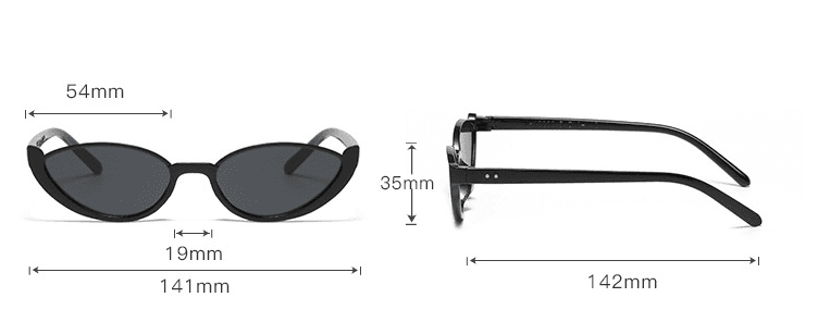 Cat Eye Sunglasses UV400 Protection Retro Style Black Frame 2PCS