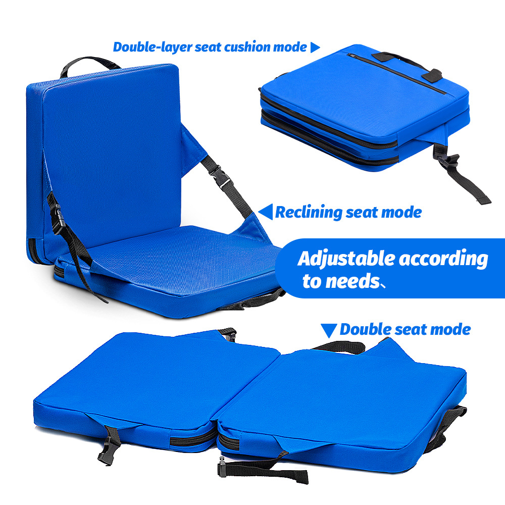 Blue Portable Foldable Outdoor Seat – Multi-Functional Stadium & Boat Chair with Carry Handle