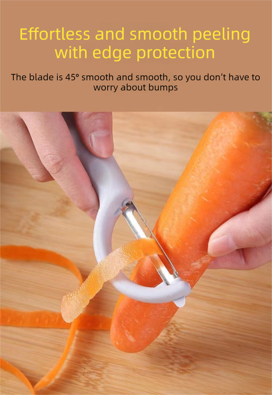2 Pcs Grey Multi-Functional Vegetable & Fruit Peeler – Stainless Steel Blade with Ergonomic PP Handle (60g)