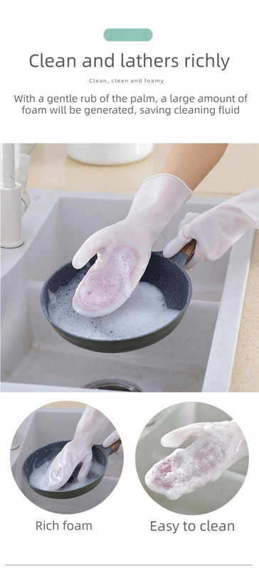 3 Pairs of Purple Brush Gloves Integrated Brush Glove – Multifunctional Cleaning Glove for Kitchen, Dishwashing & Household Tasks