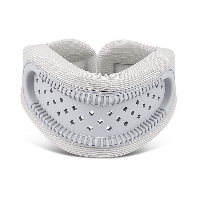 Grey Hollow Neck Support Brace – Ergonomic Cervical Collar with Breathable Design for Posture Correction and Daily Use