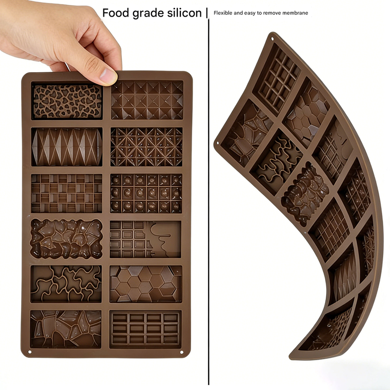 5-Piece Silicone Chocolate Mold Set – Food-Grade, Easy Release, Heat-Resistant Baking Molds for Chocolate, Candy, Ice and Desserts