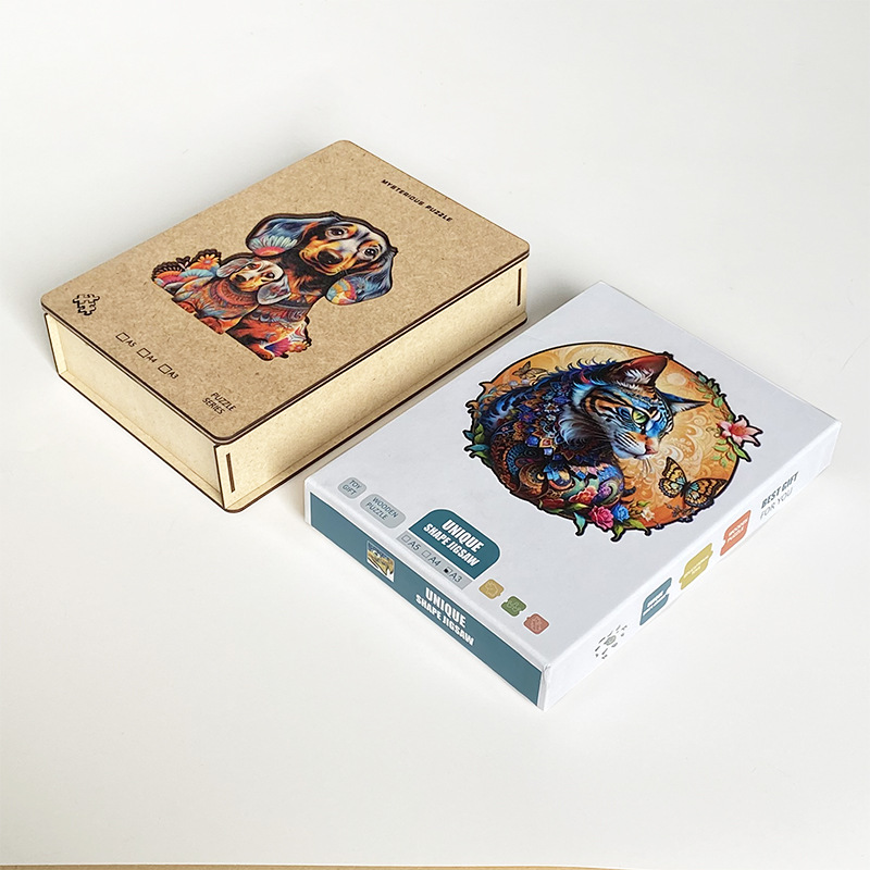 Irregular-Shaped Puzzle – A3 Size (33×43cm), 210-Piece Design, 4mm Thickness, Compact Packaging(Curly-haired cat)