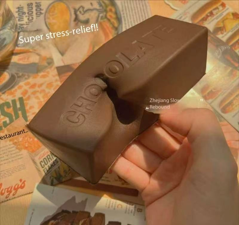Chocolate Super Wet Soft Milk Bar Squishy Toy, Slow Rising PU Stress Relief Squeeze Stick, Ultra Soft Finger Sucking Decompression Toy, Fidget Sensory Toy