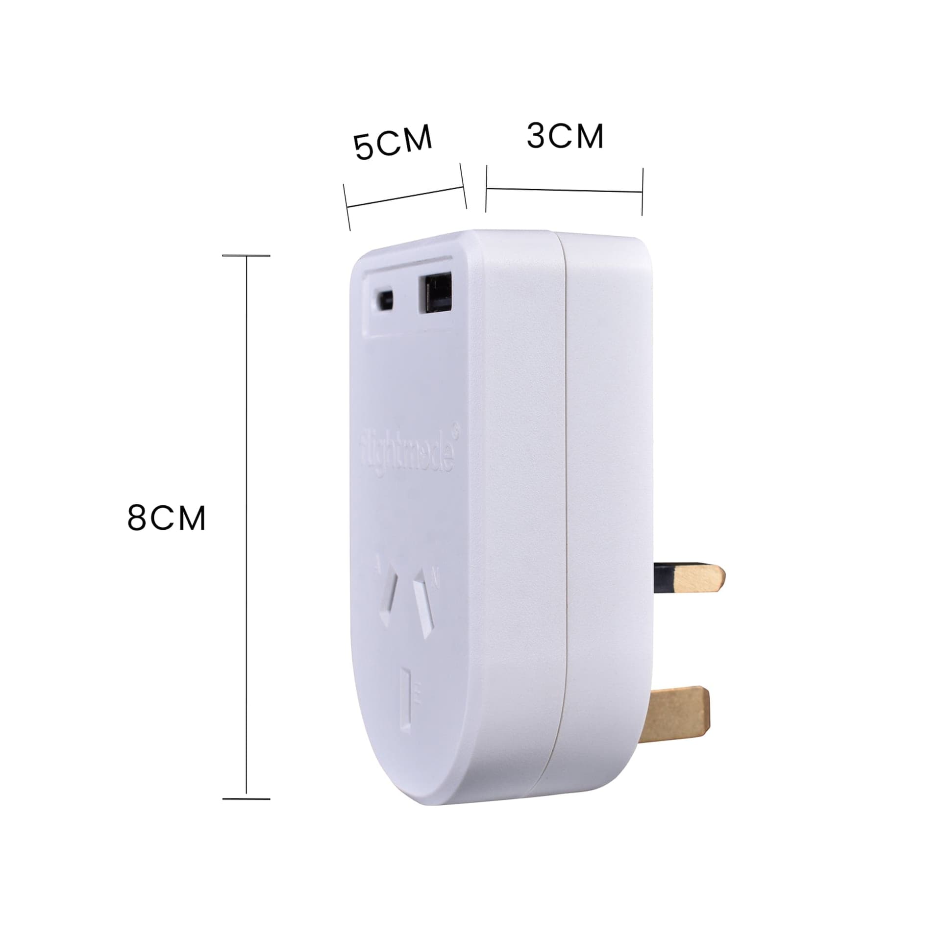 Travel Adaptor Lightweight Earthed 3 Pin UK Hong Kong USB Type C and A