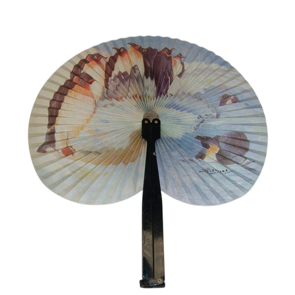 2 PCs of Assorted Folding Paper fans penguin and koloa