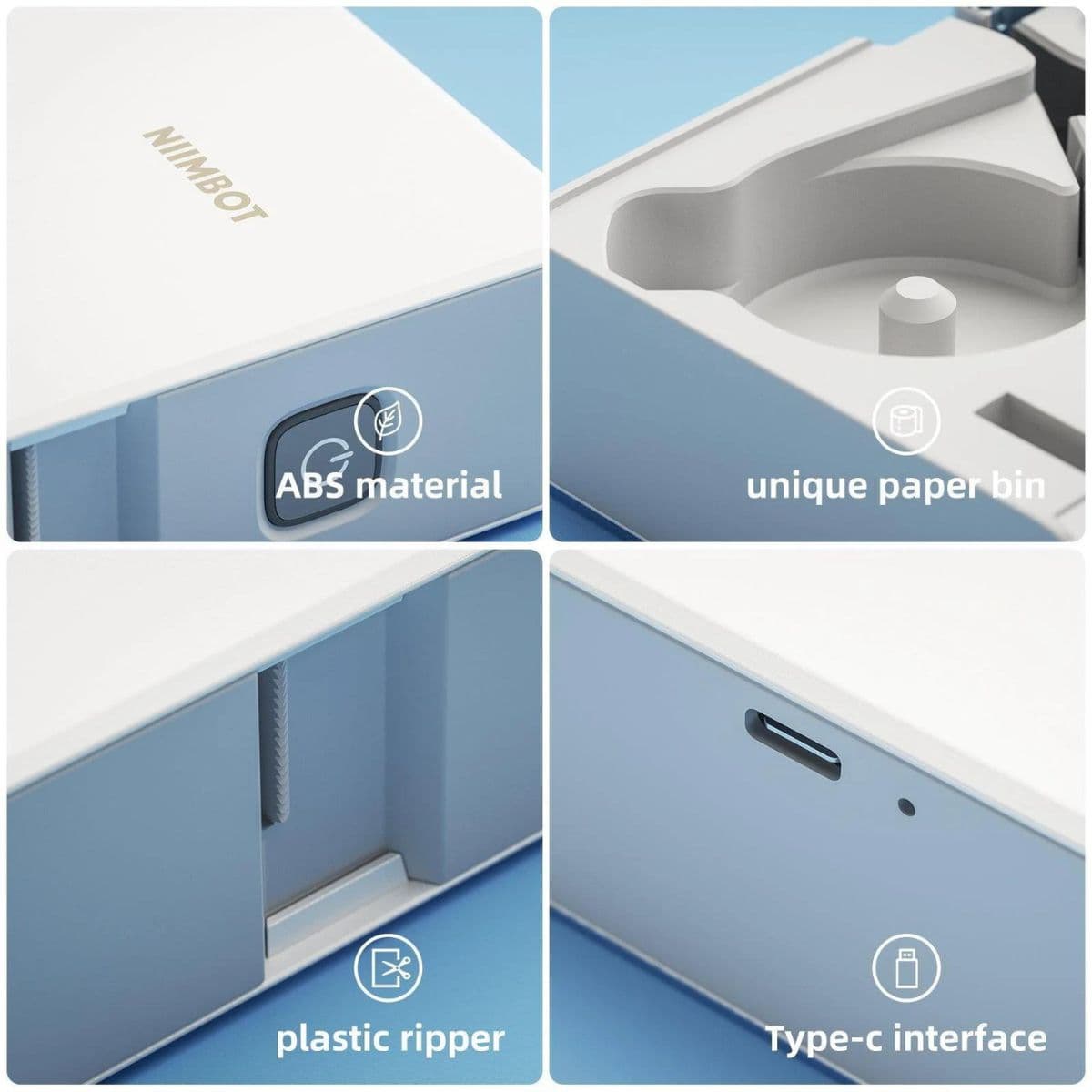 Label Printer Bluetooth Connection Portable 15mm Multi-Color Printing