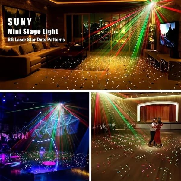 Laser Stage Lighting System with Remote, DMX, and RGB Effects