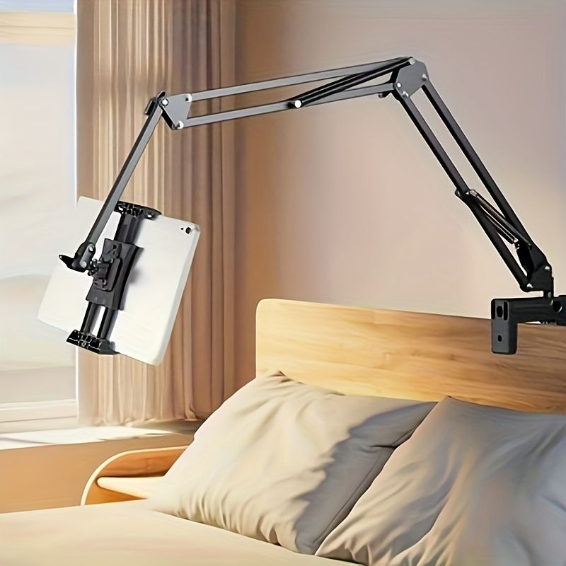 BLACK pure titanium tablet mount, flexible tablet arm stand, heavy duty tablet holder, home office desk accessory, bedside tablet stand, Australia tablet mount, hands-free tablet arm