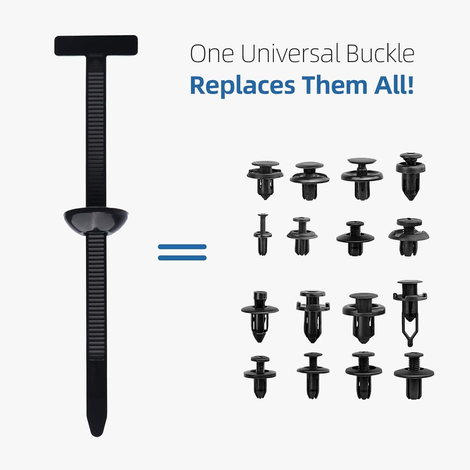 100 Pcs Nylon Universal Cable Buckle for Car - Self-Locking & Easy Installation Zipper Clamp Pin & Button Design - UV Resistant Zipper Tie Tie for Quick and Easy Car Everyday Repair