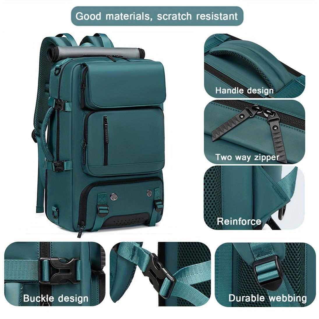 18.1-inch Easy-Travel Bag (46×30×16 cm): Four carrying modes in one bag, with independent shoe compartment and freely switchable hidden shoulder straps.(BLACK)