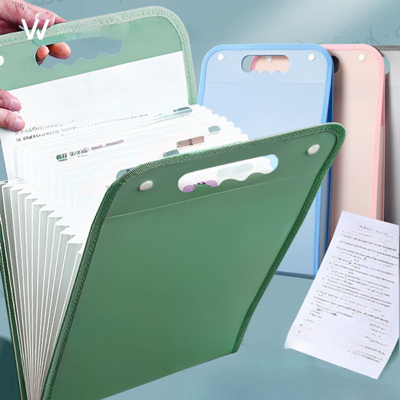 13-Pocket Accordion File Folder — A4 Portable Vertical Folding Organizer with Index Tabs, Suitable for School, Office, Student, and Professional Document Organization, Made of High-Clarity Waterproof Material, Expandable Multi-Functional File Pouch（p