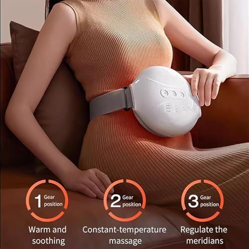 Bianstone Abdominal Kneading Massager, Automatic Belly Massager with Warm Compress Mode, Bi-directional Kneading, Helps Soothe Digestive Discomfort and Menstrual Cramps