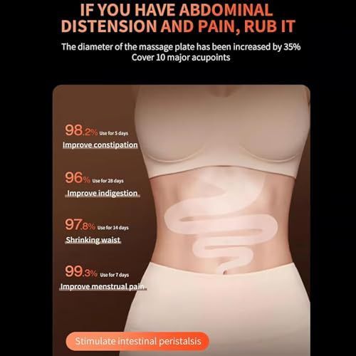 Bianstone Abdominal Kneading Massager, Automatic Belly Massager with Warm Compress Mode, Bi-directional Kneading, Helps Soothe Digestive Discomfort and Menstrual Cramps