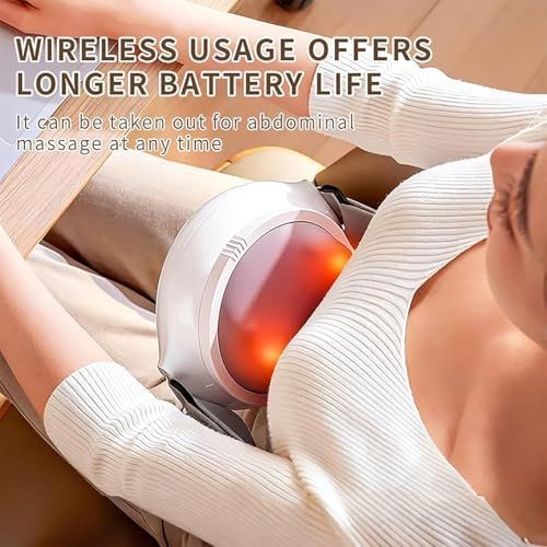 Bianstone Abdominal Kneading Massager, Automatic Belly Massager with Warm Compress Mode, Bi-directional Kneading, Helps Soothe Digestive Discomfort and Menstrual Cramps