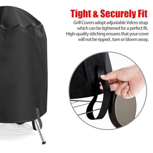 Grill Cover, 22 inch BBQ Gas Grill Cover Waterproof Weather Resistant, UV and Fade Resistant, UV Resistant Materia for Weber Char-Broil Nexgrill Grills and More