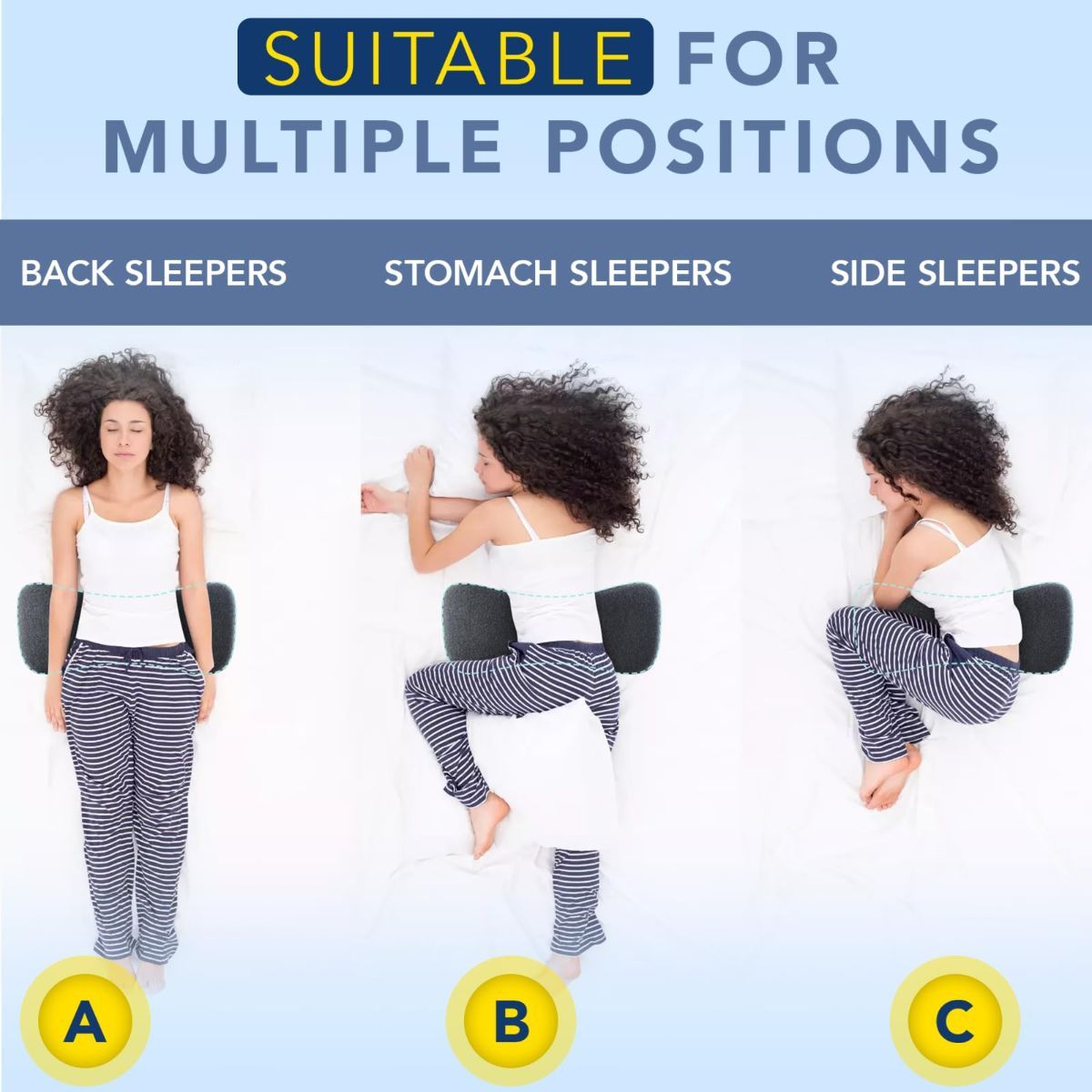 Lumbar Support Pillow for Sleeping Memory Foam Lumbar Pillow for Lower Back Pain Relief Back Support Pillow for Side,Back and Stomach Sleepers-Bed Wedge Bolster Pillow Bed Rest Pillow(Gray)