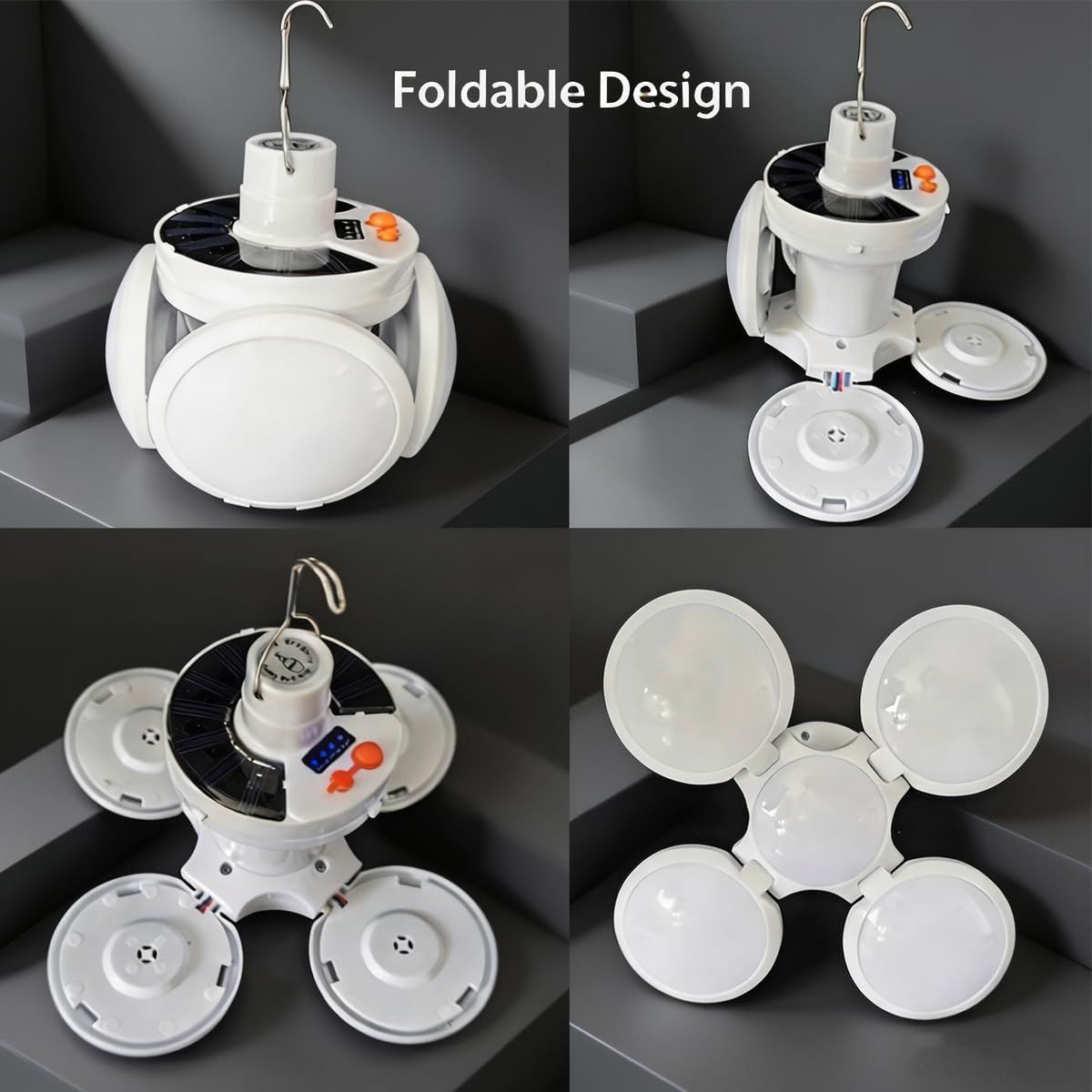 Solar Bulb Light LED Light Solar Panel Lithium Batteries 5 Working Modes USB