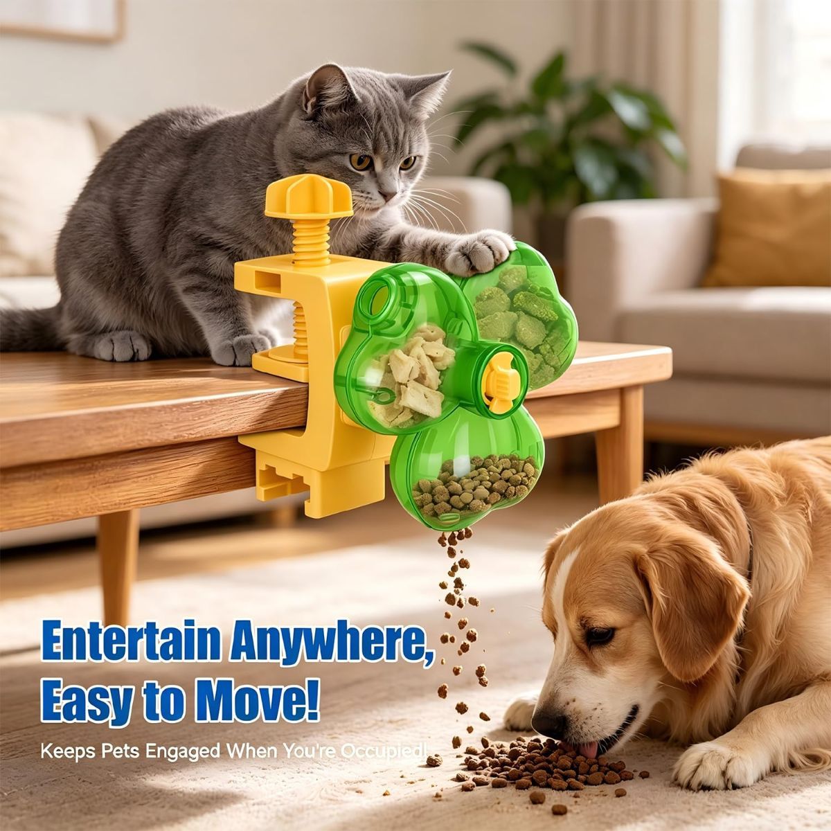 Dog Slow Feeder, Interactive Dog Puzzle Feeder for Enrichment adjustable difficulty, fixing strap, boredom relief, mental stimulation, slow eating, small medium dogs cats