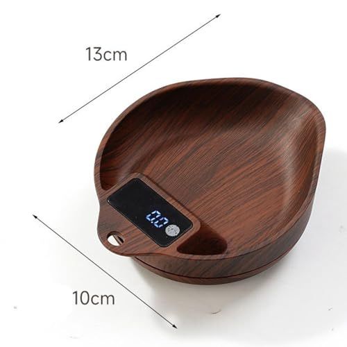 Coffee Bean Scale Weighing Tool Accurate 0.3G to 999G Multifunction Electronic Scale Bean Tray Weighing Scales for Household(Brown)