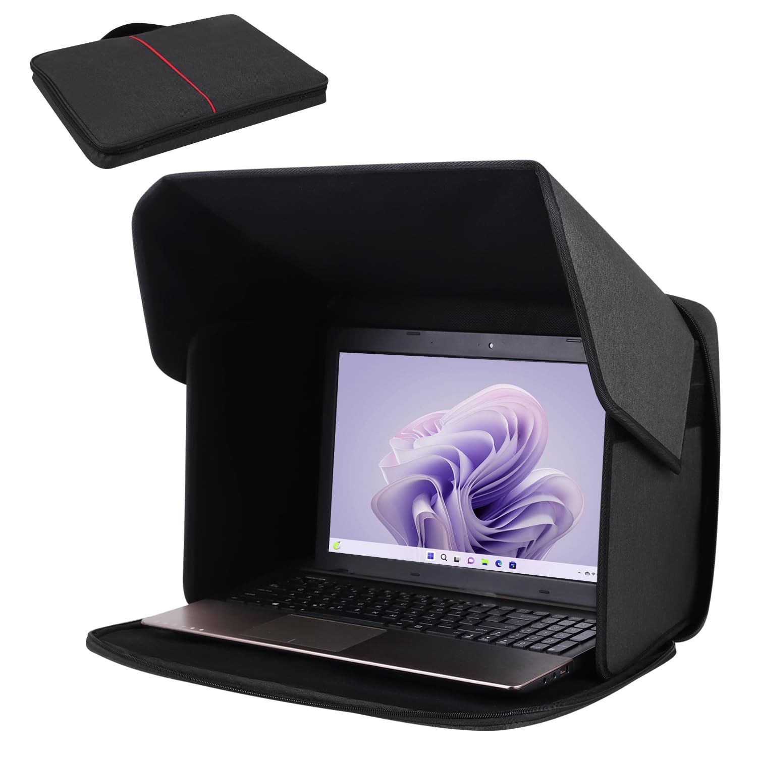 12-14in Laptop Sun Shade,Laptop Sun Glare Shield Privacy Cover for Working Outside Lightweight Computer Privacy Hood Foldable and Portable Shield Cover Computer Hood Outside Glare(black)