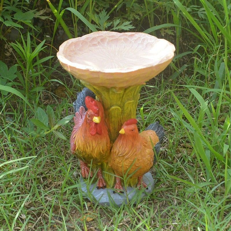 Resin Bird Bath Statue for Garden, Outdoor Decorative Bird Feeder & Water Fountain, Whimsical Yard Sculpture for Patio & Lawn(Fox)