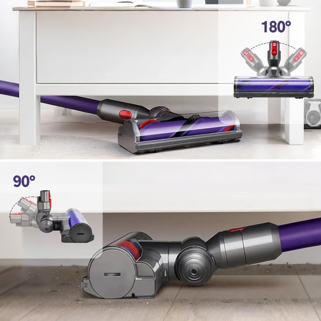 Vacuum Cleaner Motorhead Attachment Compatible with Dyson V7 V8 V10 V11 V15, 50W Hard Roller Brush Head for Carpet & Floors