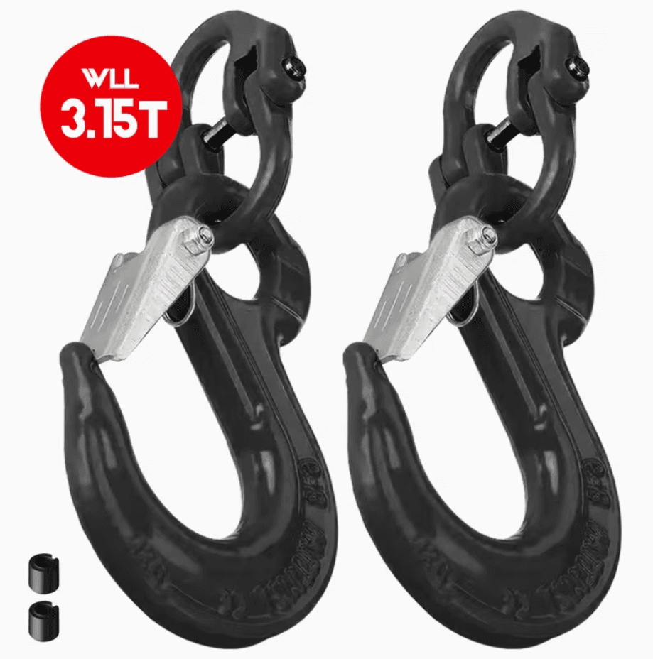 Sling Hook Heavy Duty Hammerlock Kit 2 Piece 3.15T Black