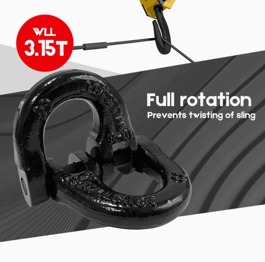 Sling Hook Heavy Duty Hammerlock Kit 2 Piece 3.15T Black