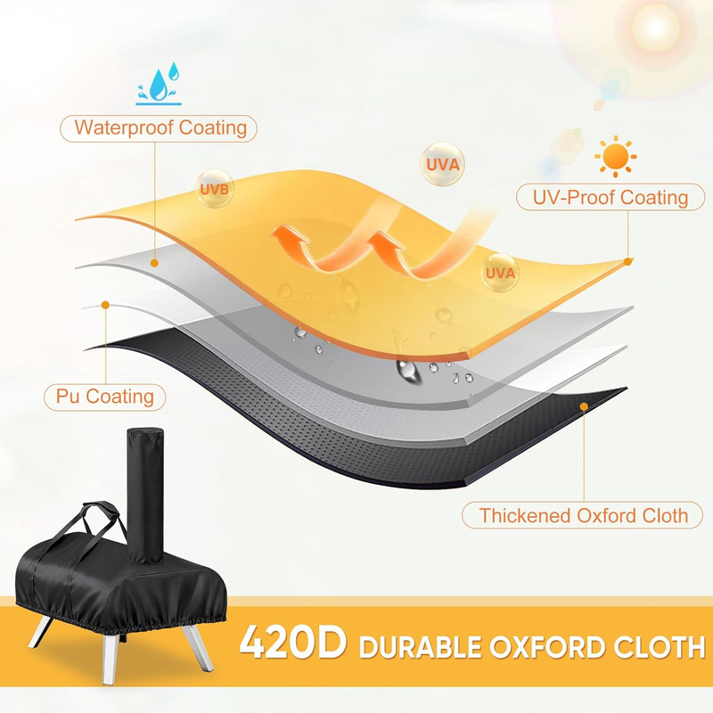 420D Oxford Waterproof Pizza Oven Cover with Carry Handles, Custom Fit for Aidpiza 12 Outdoor Pizza Oven