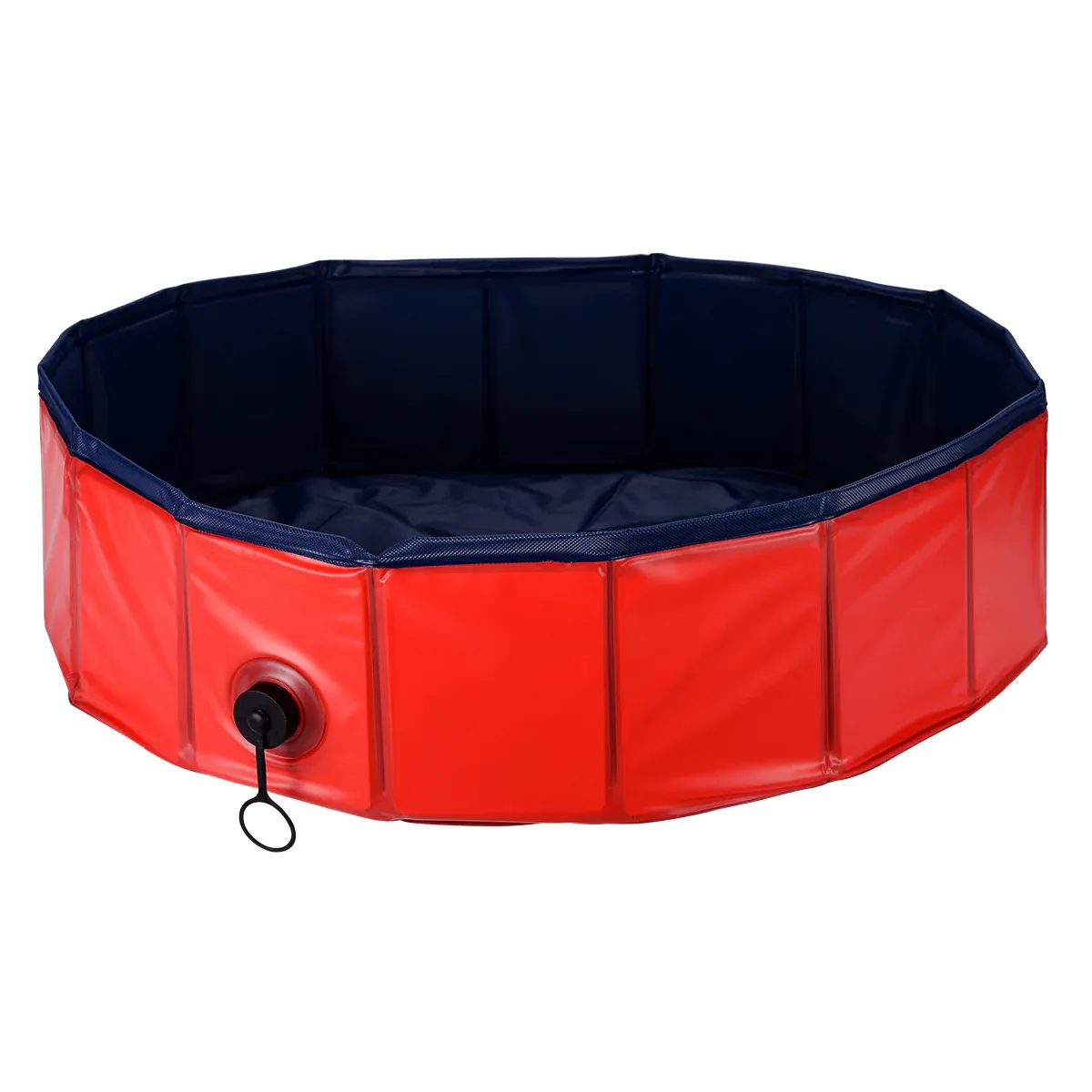 Foldable Dog Pet Pool Bathtub, Red, S