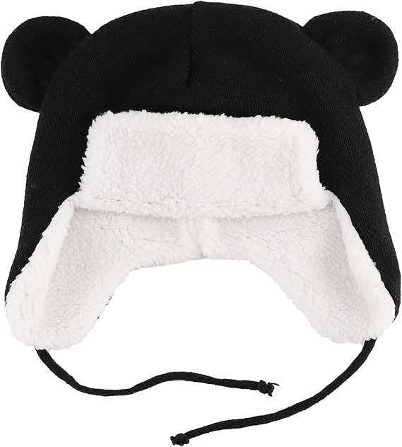 Warm Hat - Baby Winter Hat with Earflaps - Fleece Lining - Knitted - 2 Cute Ears - For Girls & Boys (Head Circumference: 48-50 cm)
