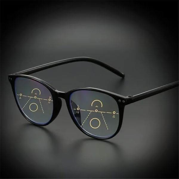 Progressive Multifocal Reading Glasses Blue Light Blocking Computer Glasses Black Strength 2.0