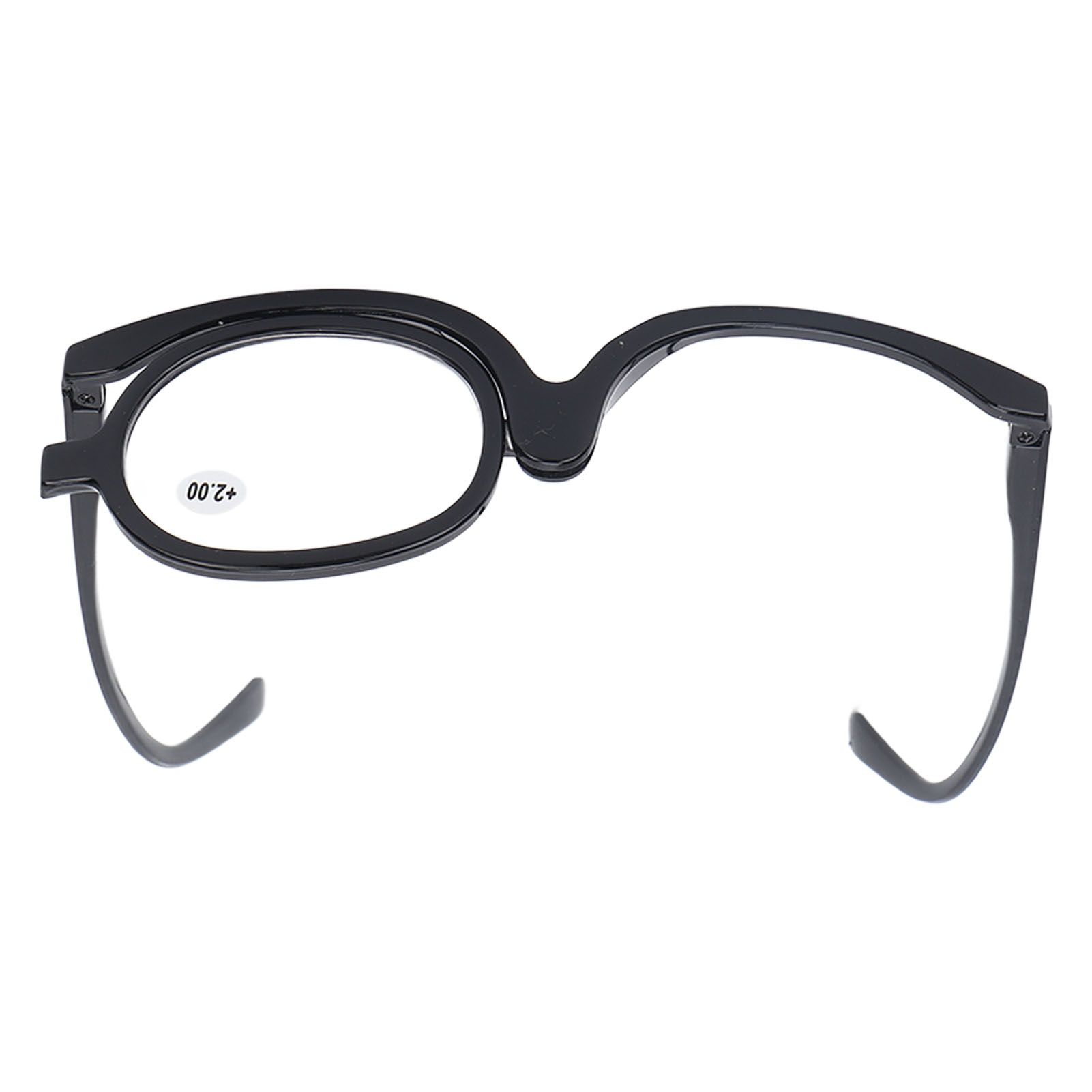 Magnifying Makeup Glasses with Folding Eye, Solid Color Makeup Glasses, black (+1.00)