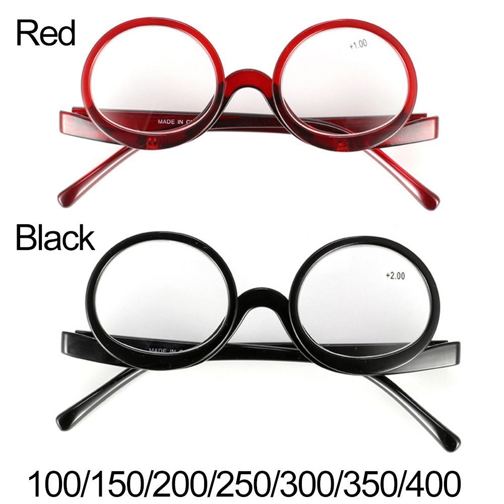 Rotating Magnifying Glass Makeup Glasses Glasses +1.0~+4.0 black black pcsrength 2.0