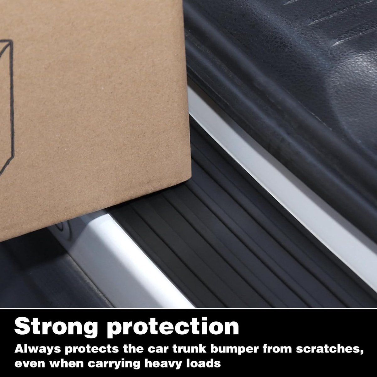 Gray Universal Car Bumper Protection Strip Scratch Resistant Anti Slip, 104 x 9 cm