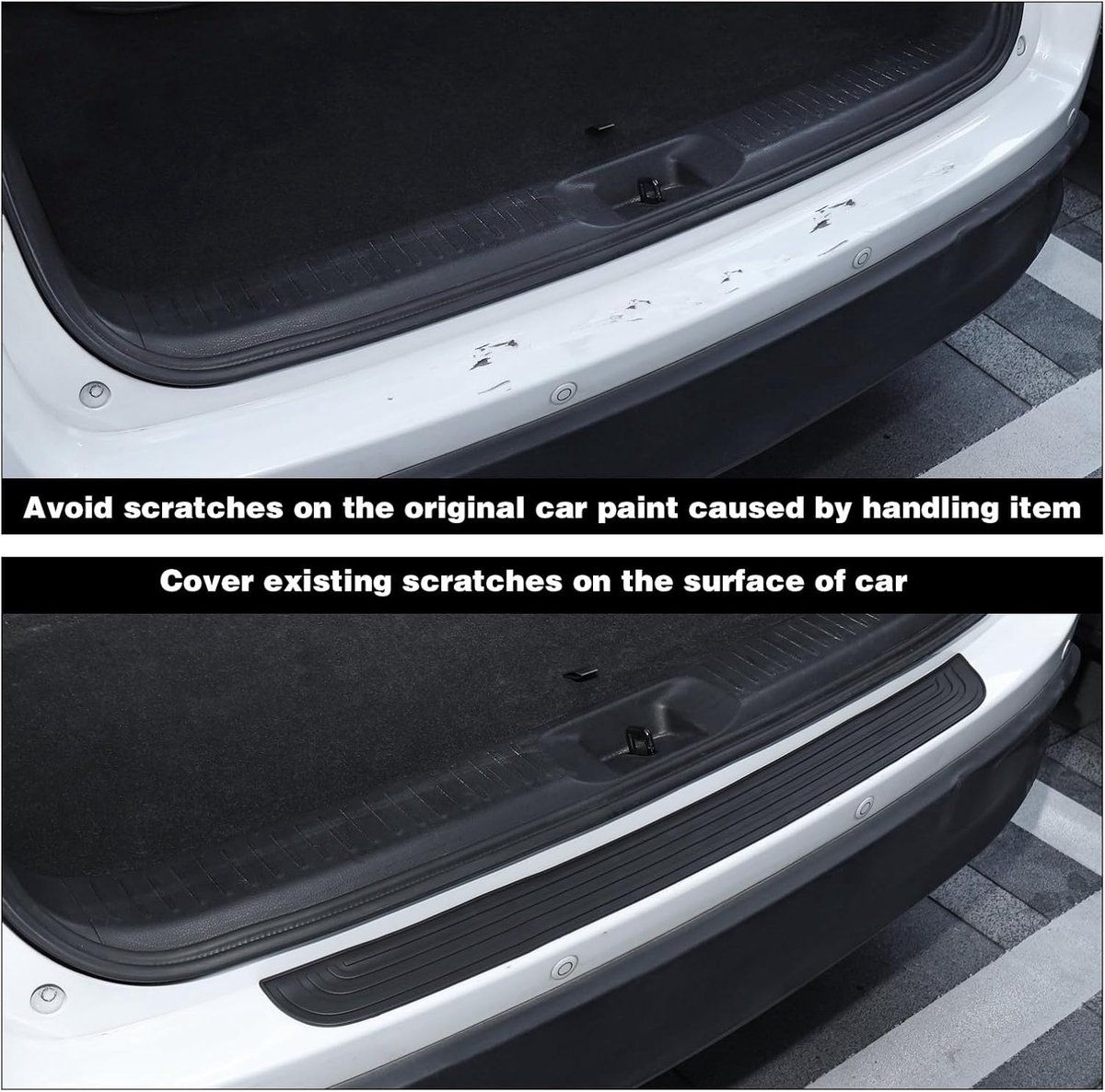 Gray Universal Car Bumper Protection Strip Scratch Resistant Anti Slip, 104 x 9 cm