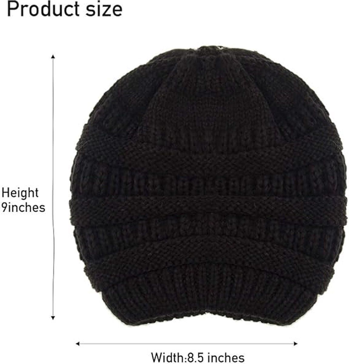 Womens Slouchy Ski Hat Warm with Satin Lining Navy Blue, 52-60 cm