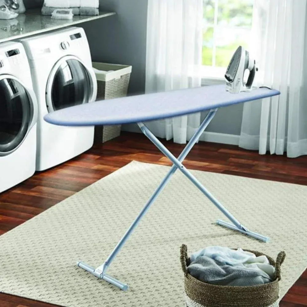 Ironing Board Cover Replacement, Cotton Padded Scorch Resistant Laundry Cover, Blue Green 43 x 16 In