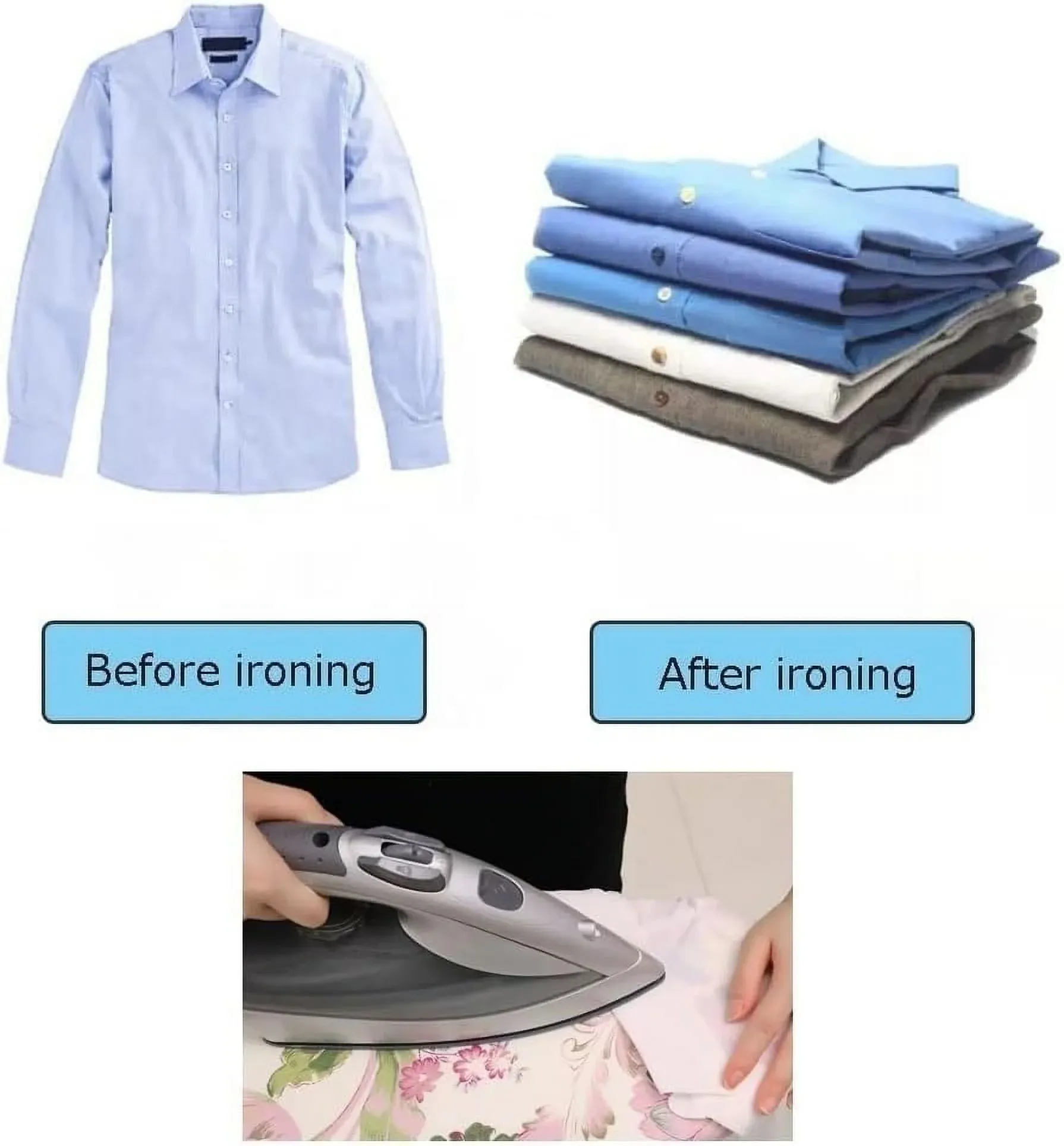 Ironing Board Cover Replacement, Cotton Padded Scorch Resistant Laundry Cover, Blue Green 43 x 16 In