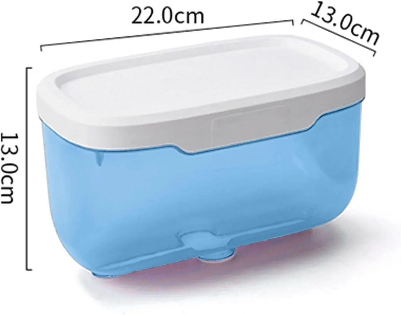 Wall Mounted Enclosed Toilet Paper Holder, Waterproof Roll Protector with Phone Shelf, Blue
